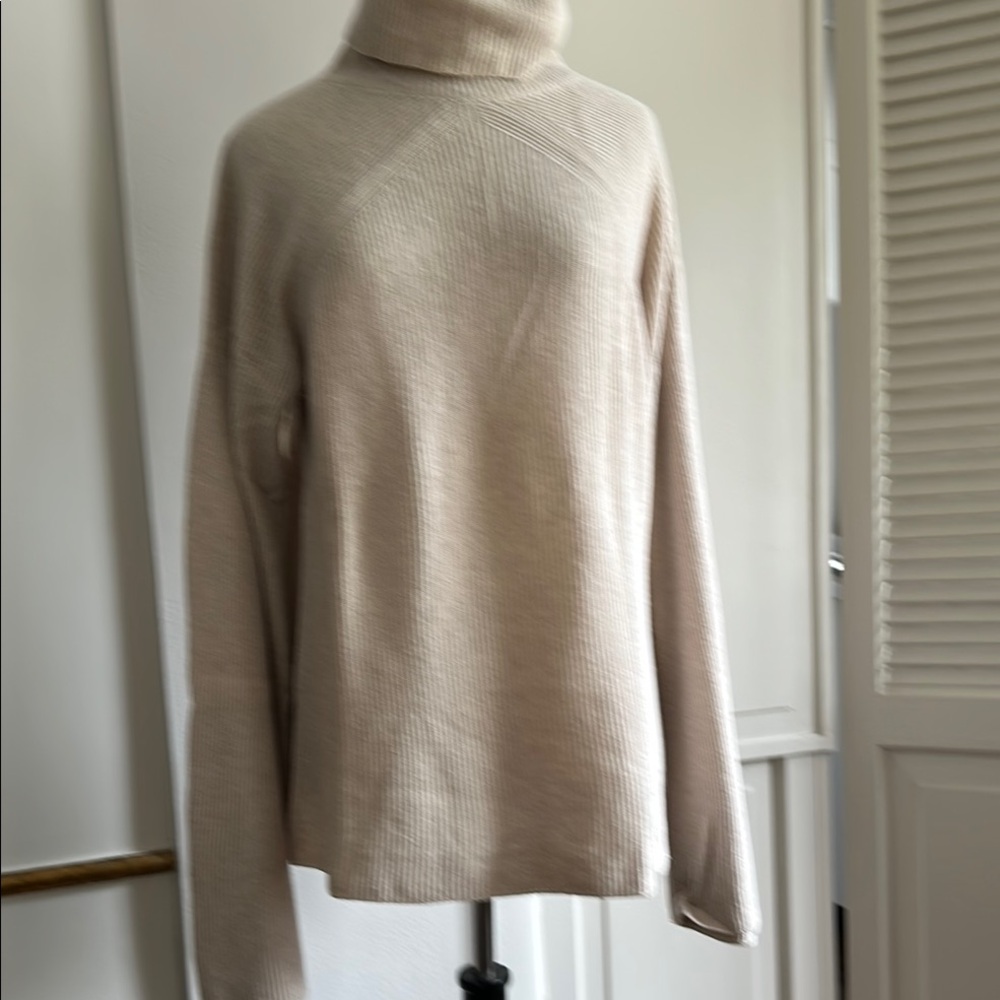 Cozy Cream Turtleneck Light weight Soft Sweater with beautiful details